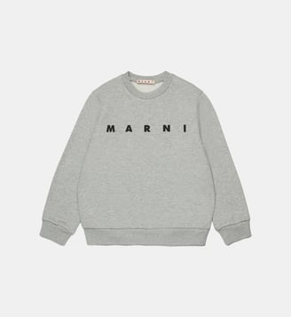 Sweat-shirt à col ras du cou avec logo Marni - Marni - Inox gris mélangé
