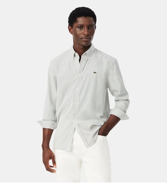 Chemise regular fit pinpoint rayée - Lacoste - Blanc et vert