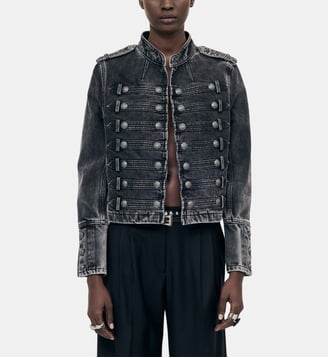 Blouson style officier en denim - The Kooples - Black used