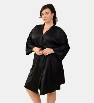Kimono de nuit Silk'n Moon noir - Maison Lejaby - Noir