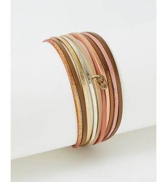 bracelet cuirs Malicieux Sweet Way - Flowers for Zoe - Rose