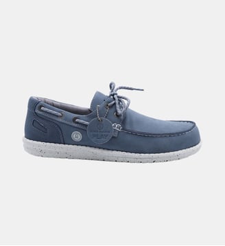 Chaussures bateau Socoa en nubuck - Serge Blanco - Bleu jean