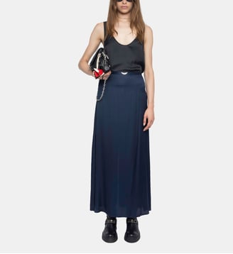 Jupe Jimeno Satin - Zadig&Voltaire - Bleu encre