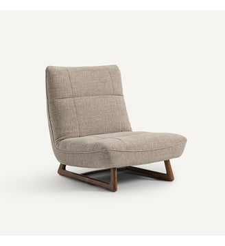 Fauteuil version noyer et texturé chiné - AM.PM - Marron glacé