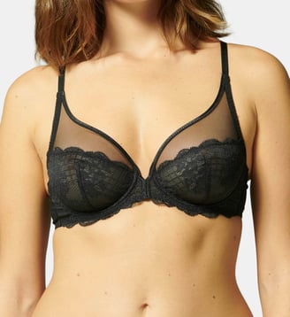 Soutien-gorge avec armatures décolleté plongeant - Noir - Simone Pérèle - Noir