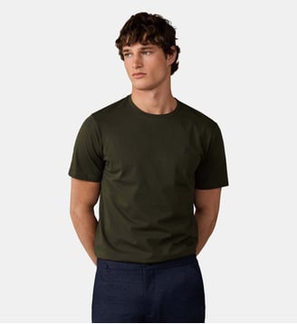 T-Shirt Coupe Regular Avec Logo H - Hackett London - Hunter green