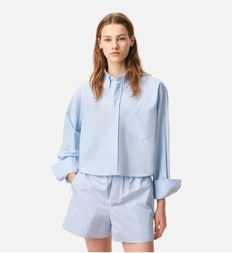 Chemise Croppée Oversize Ami De Coeur En Coton - AMI Paris - Bleu ciel