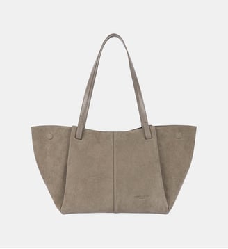 Sac cabas épaule Suède en cuir - Lancaster - Galet