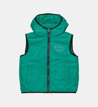 Gilet léger matelassé avec logo - Diesel Kids - Vert joyeux