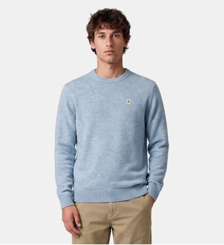 Pull Madani laine col rond - Serge Blanco - Bleu ciel
