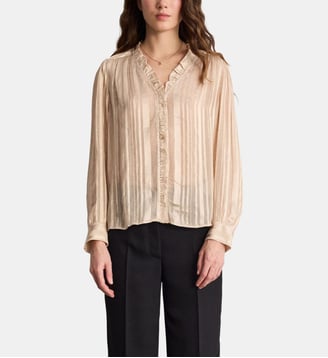 Chemise fluide à rayures et lurex - CAMILA - Pablo - Naturel