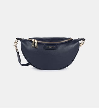 Sac banane Dune en cuir - Lancaster - Bleu foncé