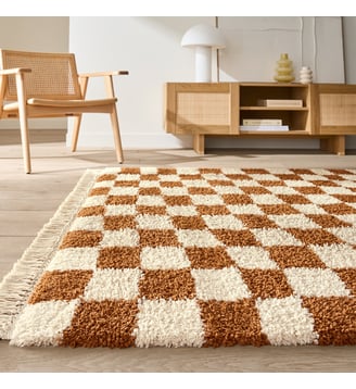 Tapis damier - La Redoute Interieurs - Cognac