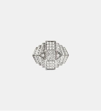 Bague Rockaway Mini Pyramide - Argent & Diamants - Statement - Argent