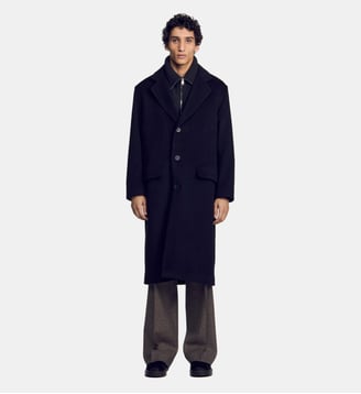 Manteau long en laine et cachemire - Sandro - Noir