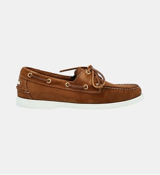 Chaussures bateaux newport - cuir velours - Fairmount - Marron