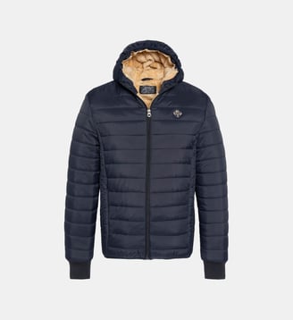 Doudoune à capuche ultra légère doublée polaire enfant - Schott - Navy
