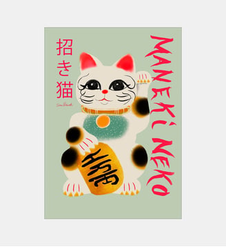 Poster   Maneki Neko - Sissan Richardt - Poster & Frame - Multicolore