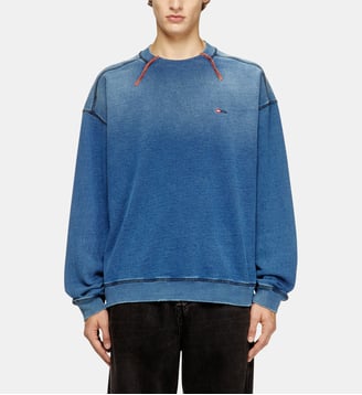 Sweat en coton avec coutures contrastées - Diesel - Bleu