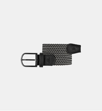 Ceinture tressée élastique Sienne - Billybelt - Gris foncé et blanc