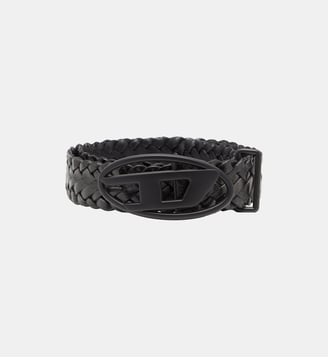 Ceinture en cuir tressé de 4 cm - Diesel - Noir