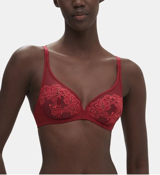 Soutien-gorge avec armatures décolleté plongeant - Lipstick - Simone Pérèle - Rouge