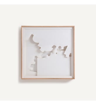 Tableau en relief, en papier découpé - AM.PM - Blanc