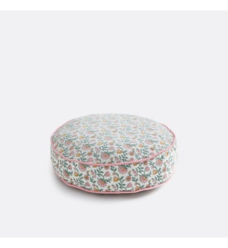 Coussin de sol, velours, Ø50 cm - La Redoute Interieurs - Imprimé fleur multicolore