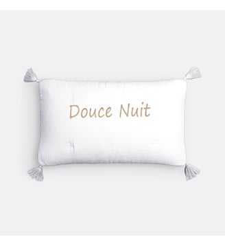 Housse coussin gaze de coton personnalisée Kumla - La Redoute Interieurs - Blanc