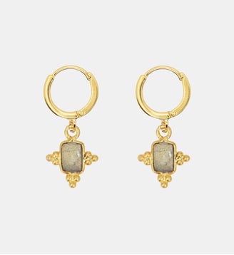Boucles d'oreilles plaqué or TIANA - Nilaï - Bleu brut