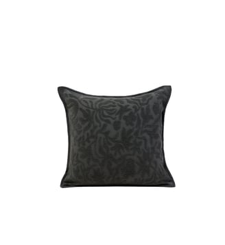 Housse De Coussin  Jacquard floral en chenille - Madura - Gris anthracite