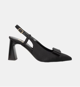 Slingbacks à Talons Solé Satin - Bobbies - Noir