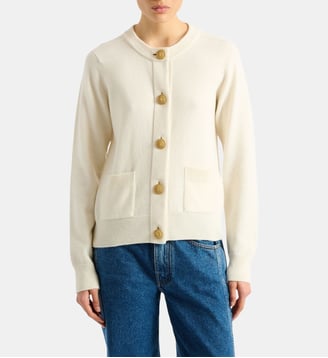 Cardigan en éco-cachemire - Balmain - Blanc