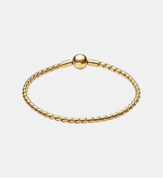 Bracelet Maille Chevron Fermoir Rond Doré Pandora