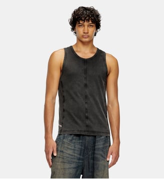 Débardeur en jersey effet denim - Diesel - Noir