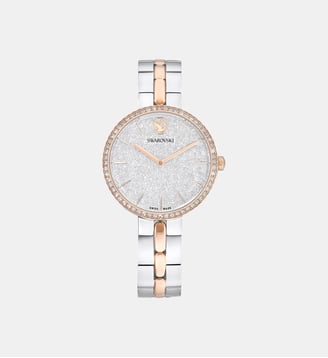 Montre Cosmopolitan, Fabriqué en Suisse, Bracelet en métal, Acier inoxydable - Swarovski - Silver tone rose gold tone pvd