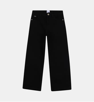 Pantalon en denim avec fermeture boutonnée - BOSS Kidswear - Black