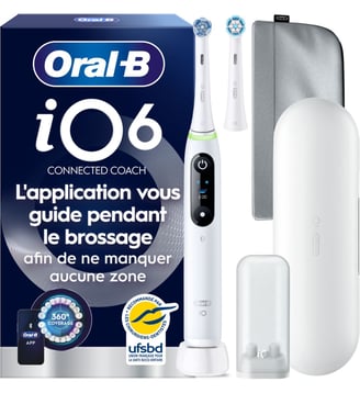 Brosse à dents électrique iO6 Series White Luxe Edition - Oral B - Blanc