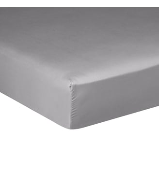 Drap Housse Pure White Satin Lavé Midnight Blue - Drouault - Gris clair