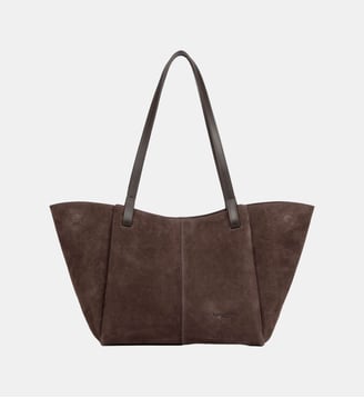 Sac cabas épaule Suède en cuir - Lancaster - Marron