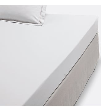 Drap-housse percale pur coton - La Redoute Interieurs - Blanc gris