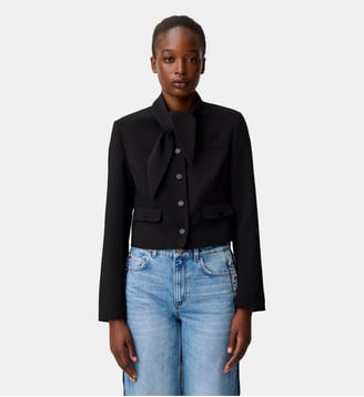 Veste col foulard amovible - Claudie Pierlot - Noir
