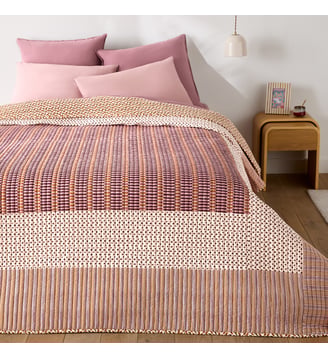 Couvre-lit matelassé imprimé patchwork coton lavé - La Redoute Interieurs - Multicolore