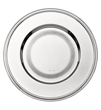 Assiette de présentation en métal argenté - ALBI - Christofle - Blanc