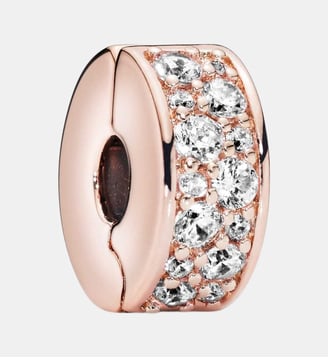 Charm Clip Pavé Transparent - Pandora - Rose
