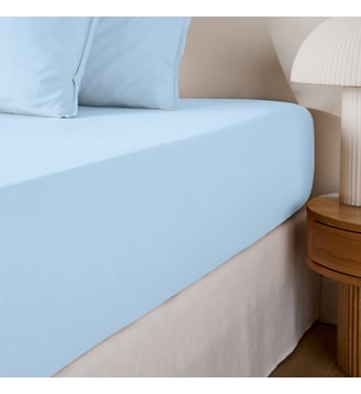 Drap housse uni coton lavé bonnet 30cm La Redoute Interieurs