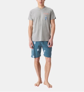 Pyjashort en jersey de coton léger - Pandastique - Arthur - Canard