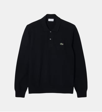 Polo Maille manches longues classic fit - Lacoste - Noir