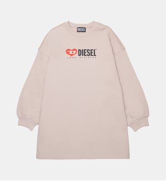 Robe à col rond avec logo - Diesel Kids - Vieux rose
