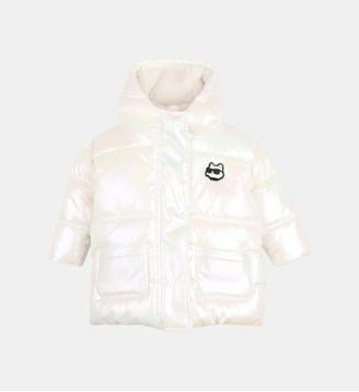 Doudoune à capuche - Karl Lagerfeld Kids - Blanc et irise